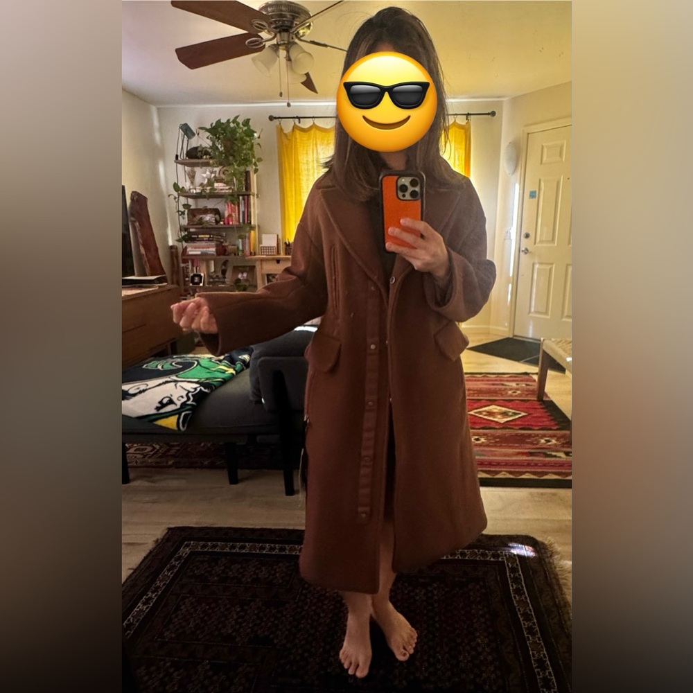 NWT Lululemon Cognac Quilted Wool Long Coat for Petites 00-2 (MSRP $498) - Picture 15 of 16